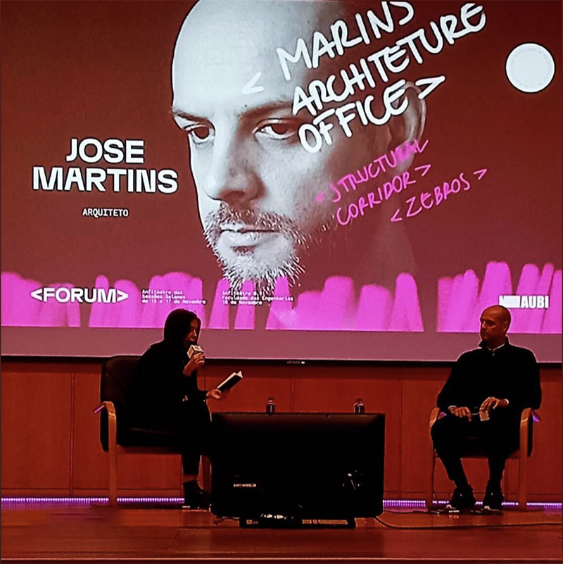 José Martins gave a lecture as part of the FORUM program organized by architecture students at the University of Beira Interior.
